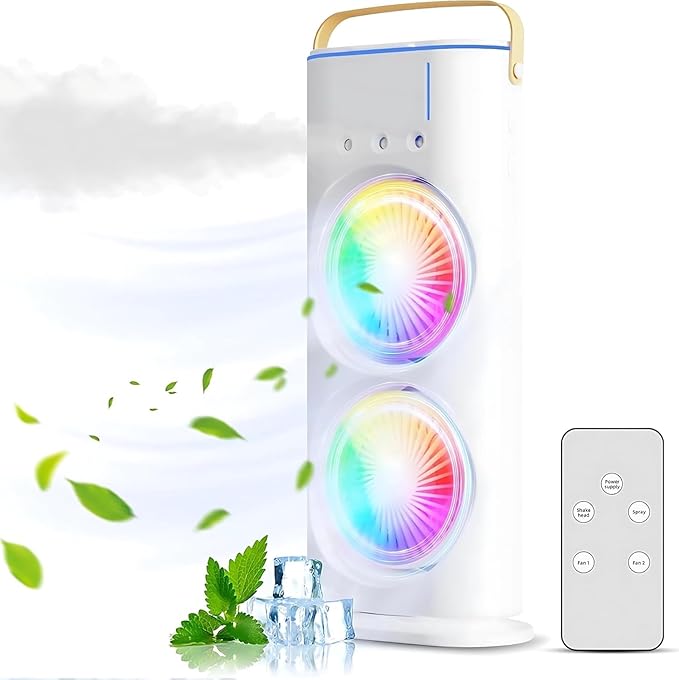 Bajaj Romino Portable Mini Air Cooler Fan | Rechargeable USB Fan with Remote Controller™ (White)